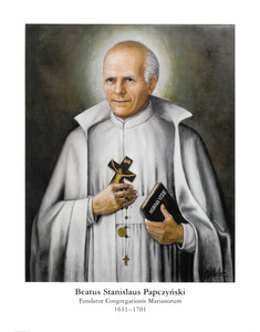 Obraz beatyfikacyjny o. S. Papczyńskiego; wymiary 55,5 x 71 cm